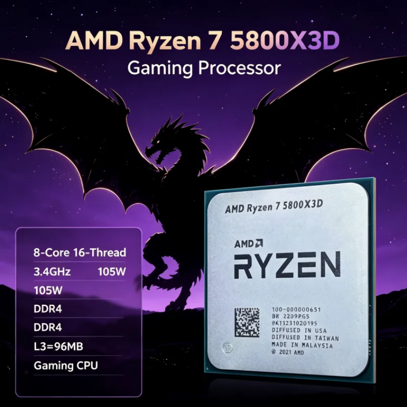 Amd Cpu Ryzen 7 - Processador AMD R7 5800X3D 96 MB