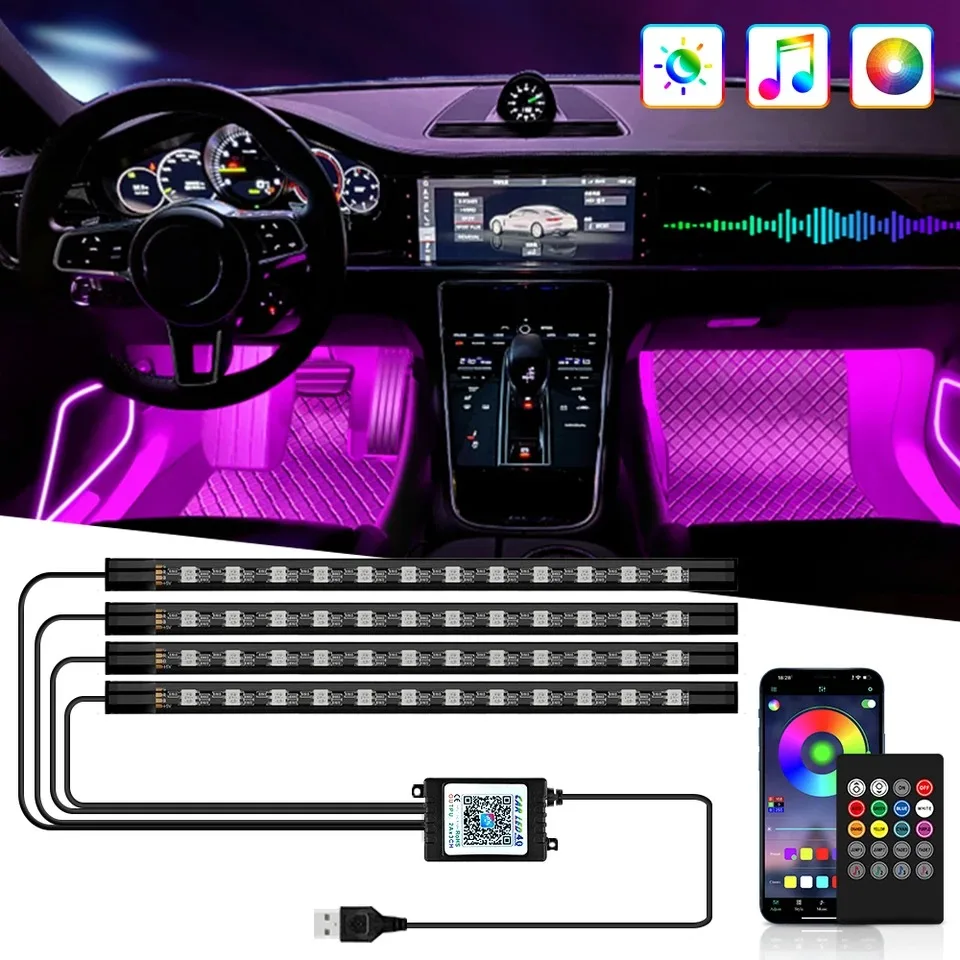 Rgb Underglow Strip - Luzes Ambientais LED RGB Universais para