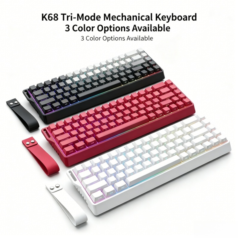 Gaming Keyboard Blue Switches - Teclado Mecânico Sem Fio K68 RGB