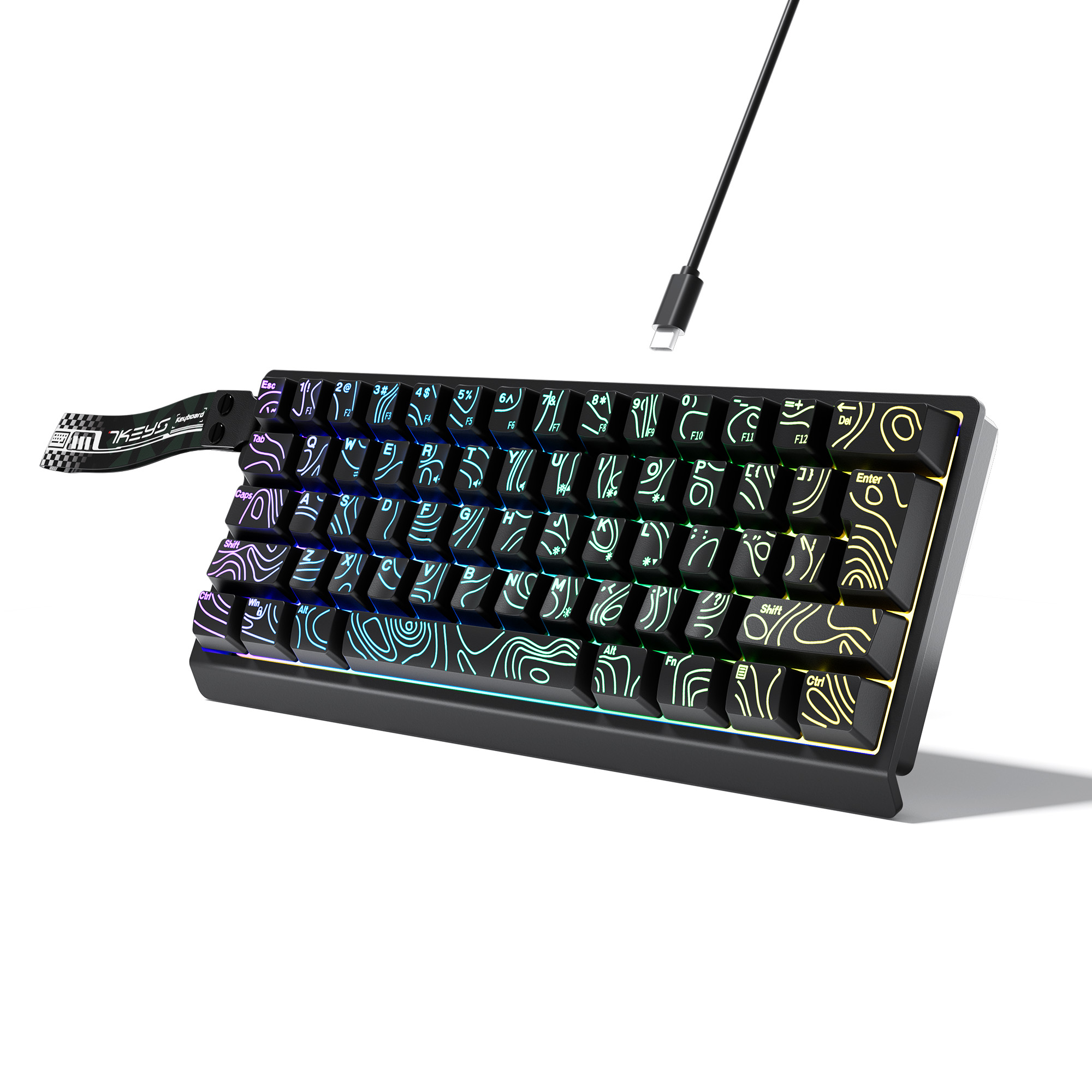 Gaming Keyboard Thocky - Teclado Compacto com Fio 60% com