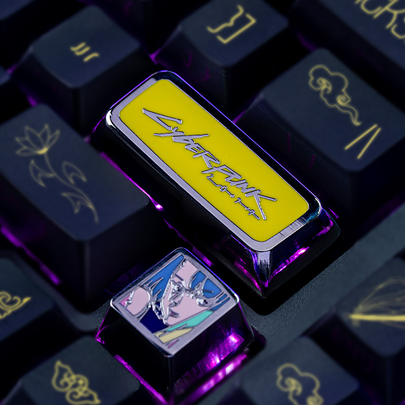 Gaming Keyboard Ergo - Teclas de Anime com Tema Cyberpunk