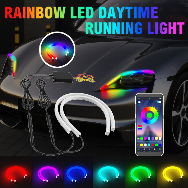 Rgb Underglow Strip - 2PCS Luzes LED DRL para Carro