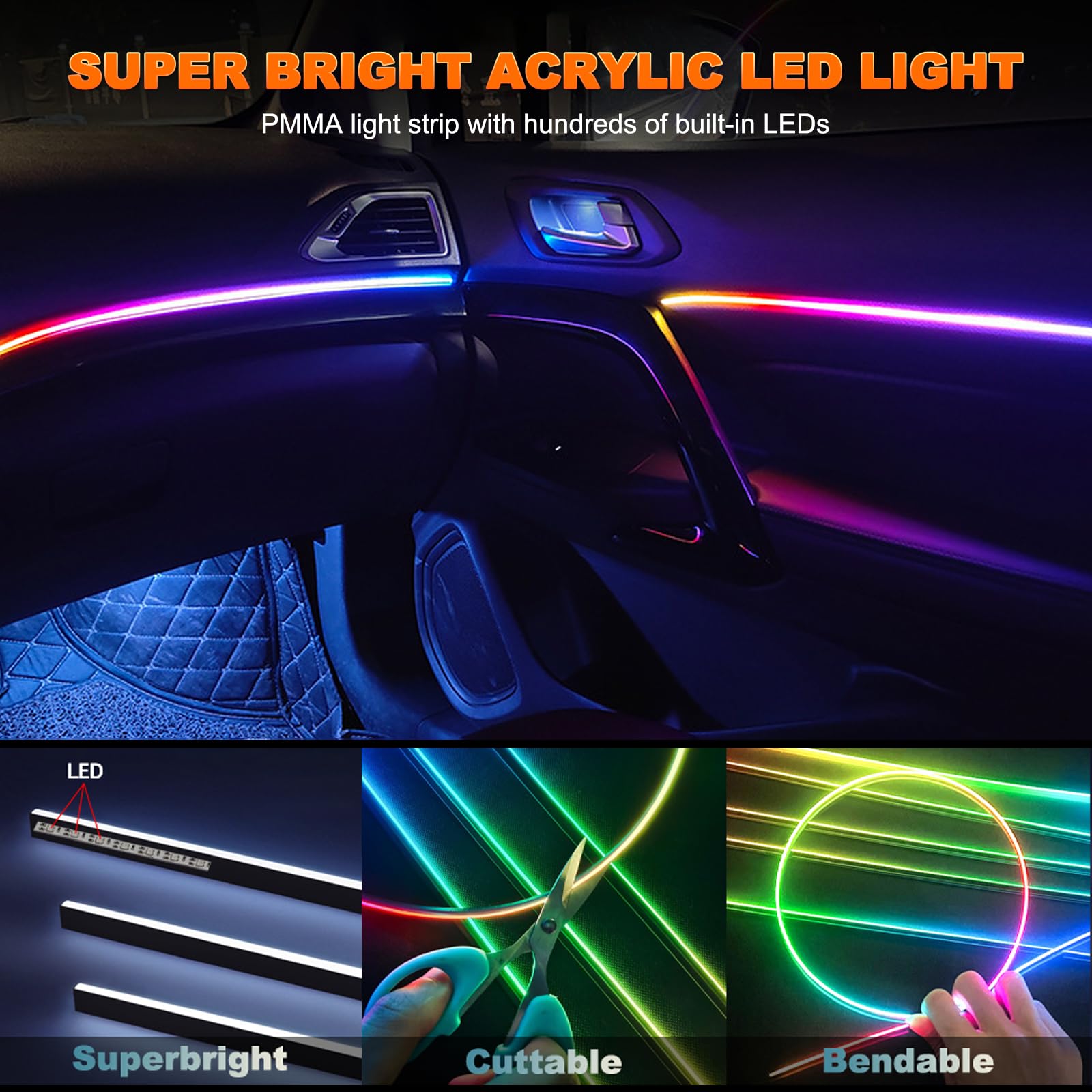 Acrílico LED Interior Strip Li - Rgb Underglow Strip avaliação e preço