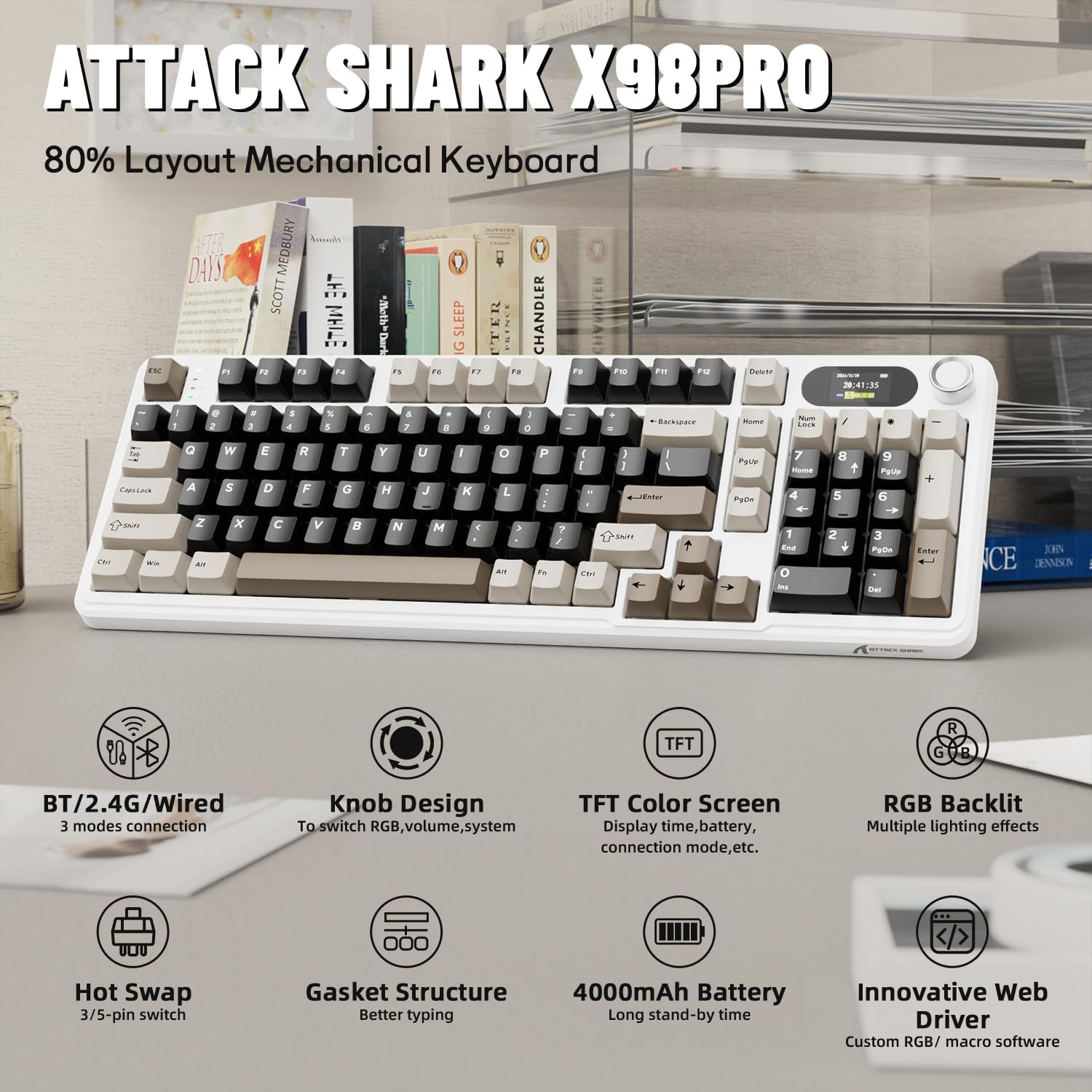 ATTACK SHARK X98Pro Teclado Me - Gaming Keyboard Thocky avaliação e preço
