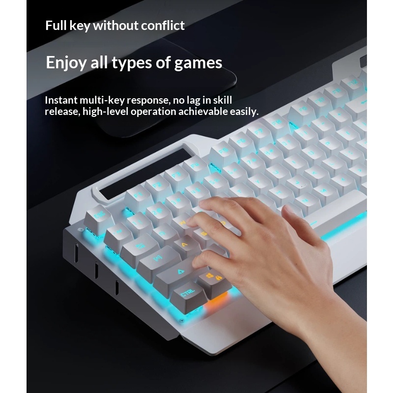 Combo de Teclado Mecânico Sem  - Gaming Keyboard Blue Switches avaliação e preço