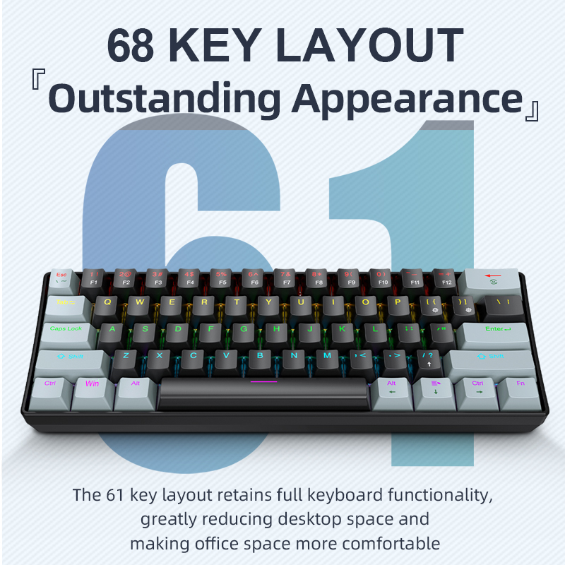 APAYADO K61 Mini teclado mecân - Gaming Keyboard Thocky avaliação e preço