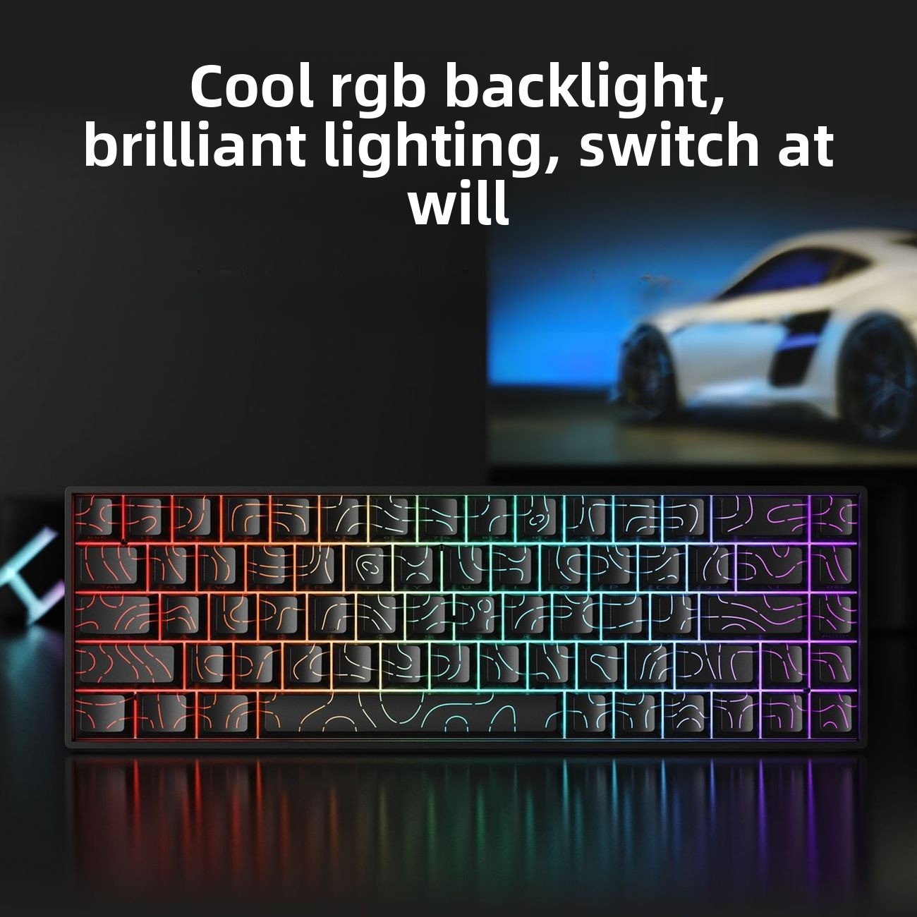 Teclado Mecânico Sem Fio 60% B - Gaming Keyboard Blue Switches avaliação e preço