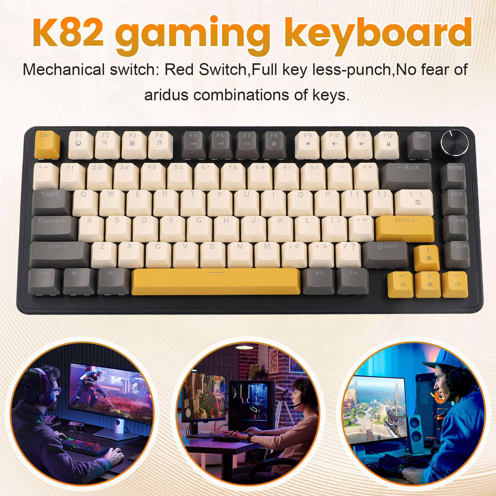 Teclado Gamer K82 com Botão de - Gaming Keyboard Blue Switches avaliação e preço