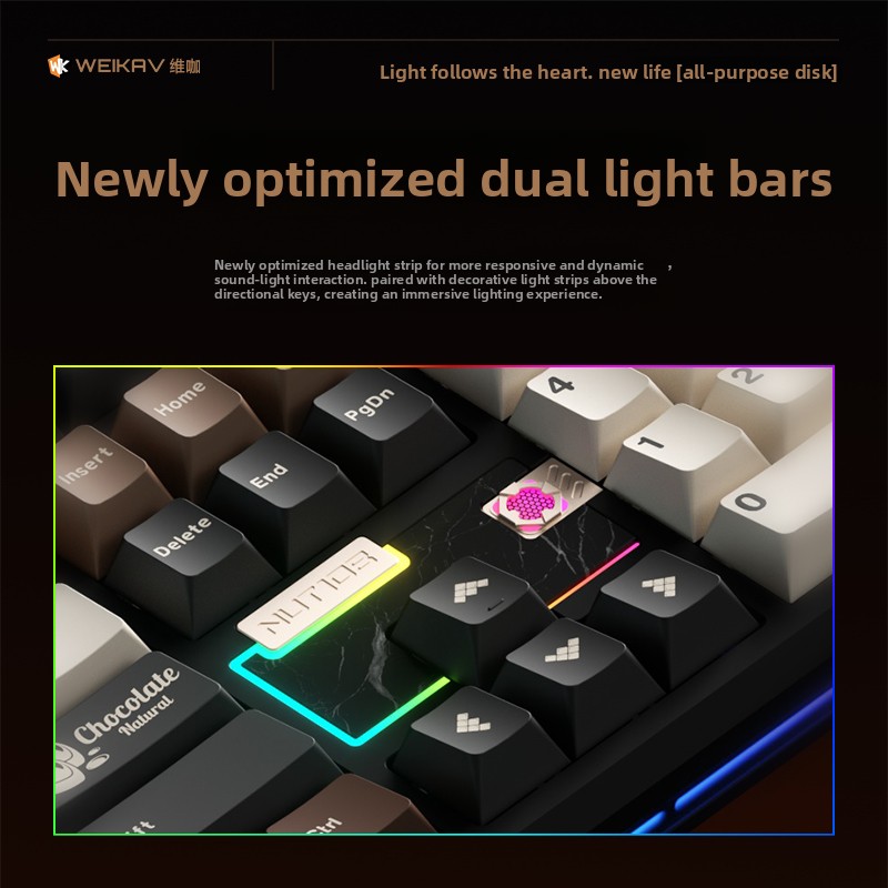 Teclado Mecânico WEIKAV NUT108 - Gaming Keyboard Ergo avaliação e preço