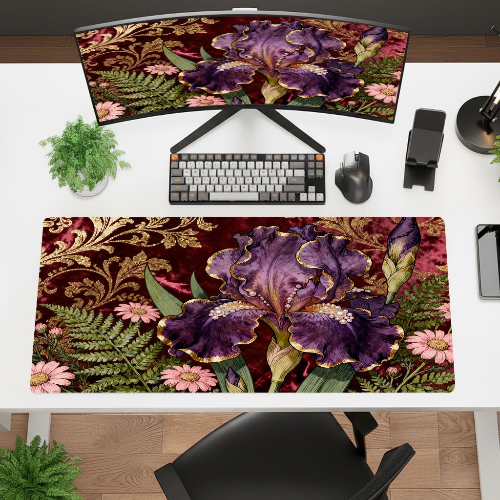 Mouse Pad Floral Roxo de Marca - Gaming Keyboard Brand avaliação e preço