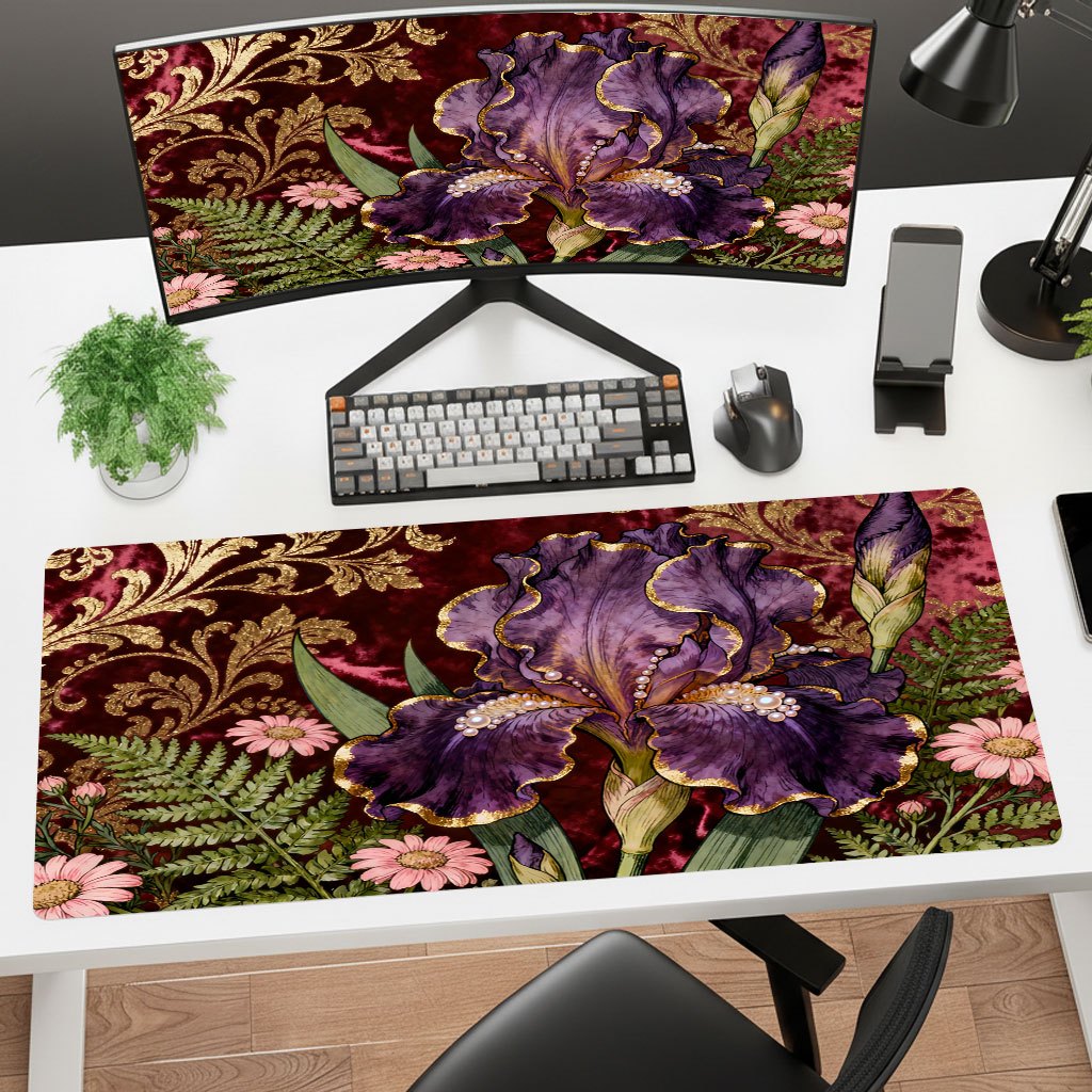 Mouse Pad Floral Roxo de Marca - Gaming Keyboard Brand avaliação e preço
