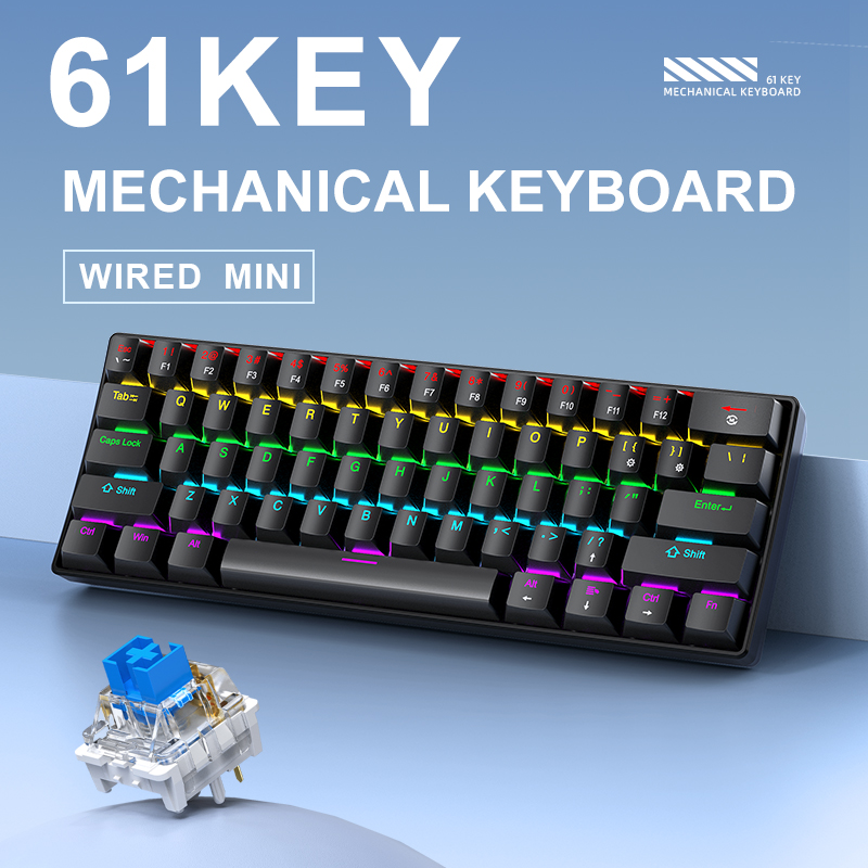 Teclado Mecânico Gamer K61 com - Gaming Keyboard Thocky avaliação e preço