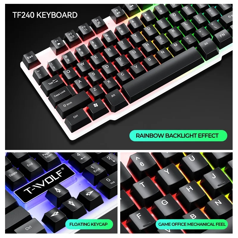 NOVO Conjunto de Teclado e Mou - Gaming Keyboard Easy To Clean avaliação e preço
