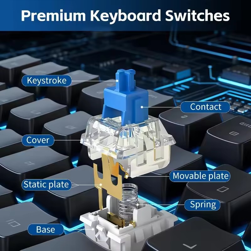 10/30 unidades de interruptore - Gaming Keyboard Blue Switches avaliação e preço