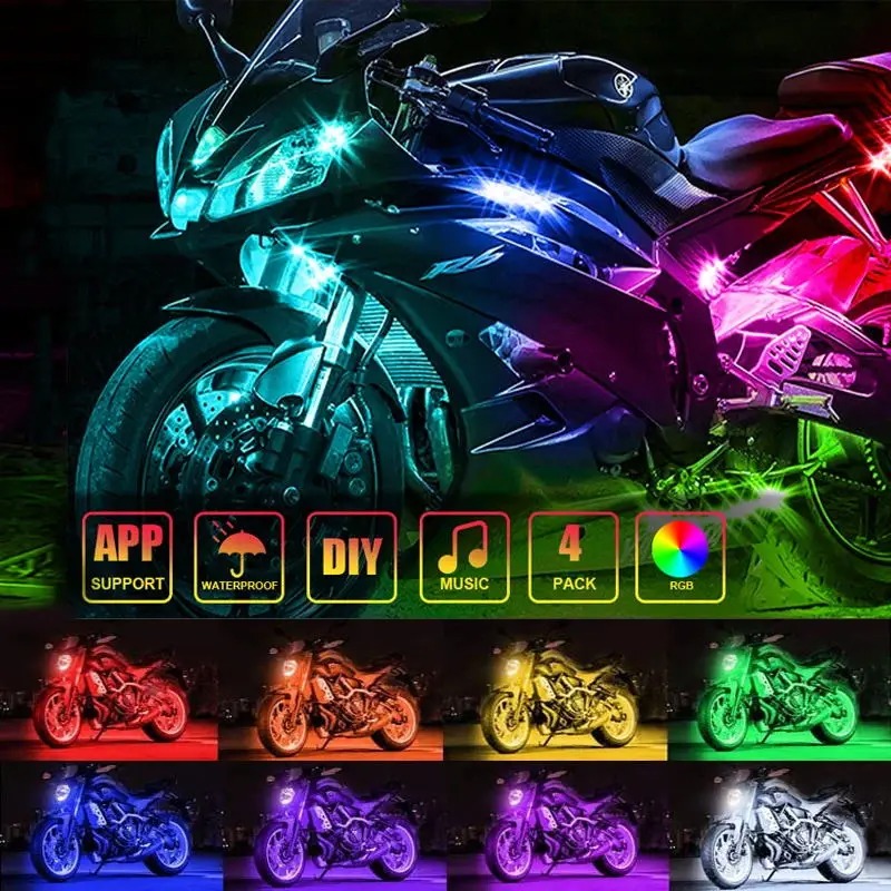Motocicleta led luz decorativa - Rgb Underglow Strip avaliação e preço