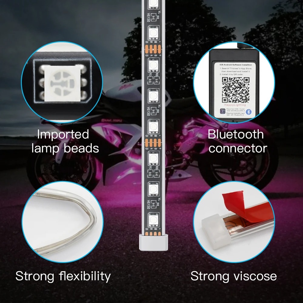 Motocicleta led luz decorativa - Rgb Underglow Strip avaliação e preço