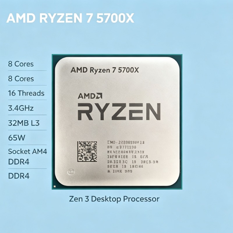 CPU AMD Ryzen 7 5700X 65W TDP  - Amd Cpu Ryzen 7 avaliação e preço