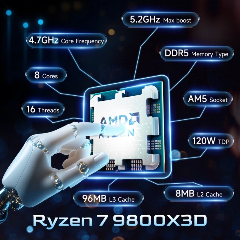 Processador AMD Ryzen 7 9800X3 - Amd Cpu Ryzen 7 avaliação e preço