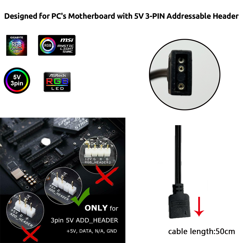 Conector ARGB 3 Pinos 5V para  - Rgb Underglow Strip avaliação e preço