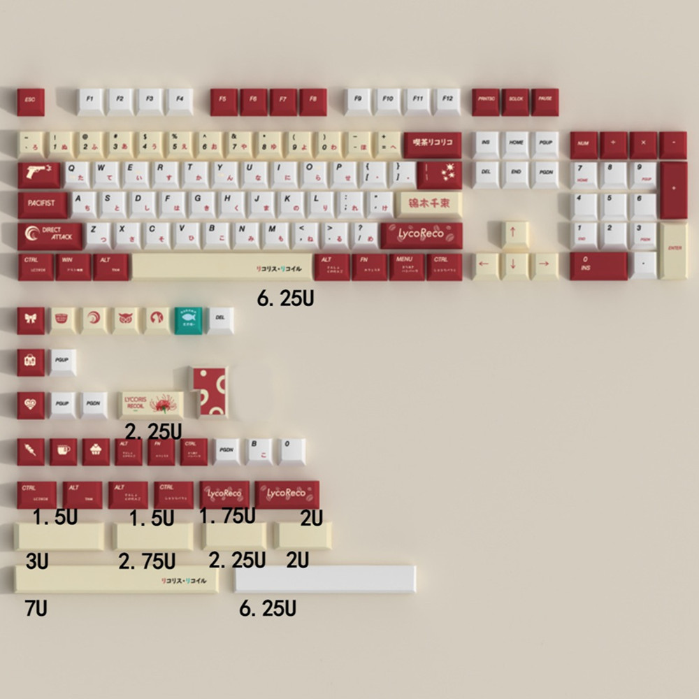 Teclas PBT Lycoris Recoil Anim - Gaming Keyboard Ergonomics avaliação e preço